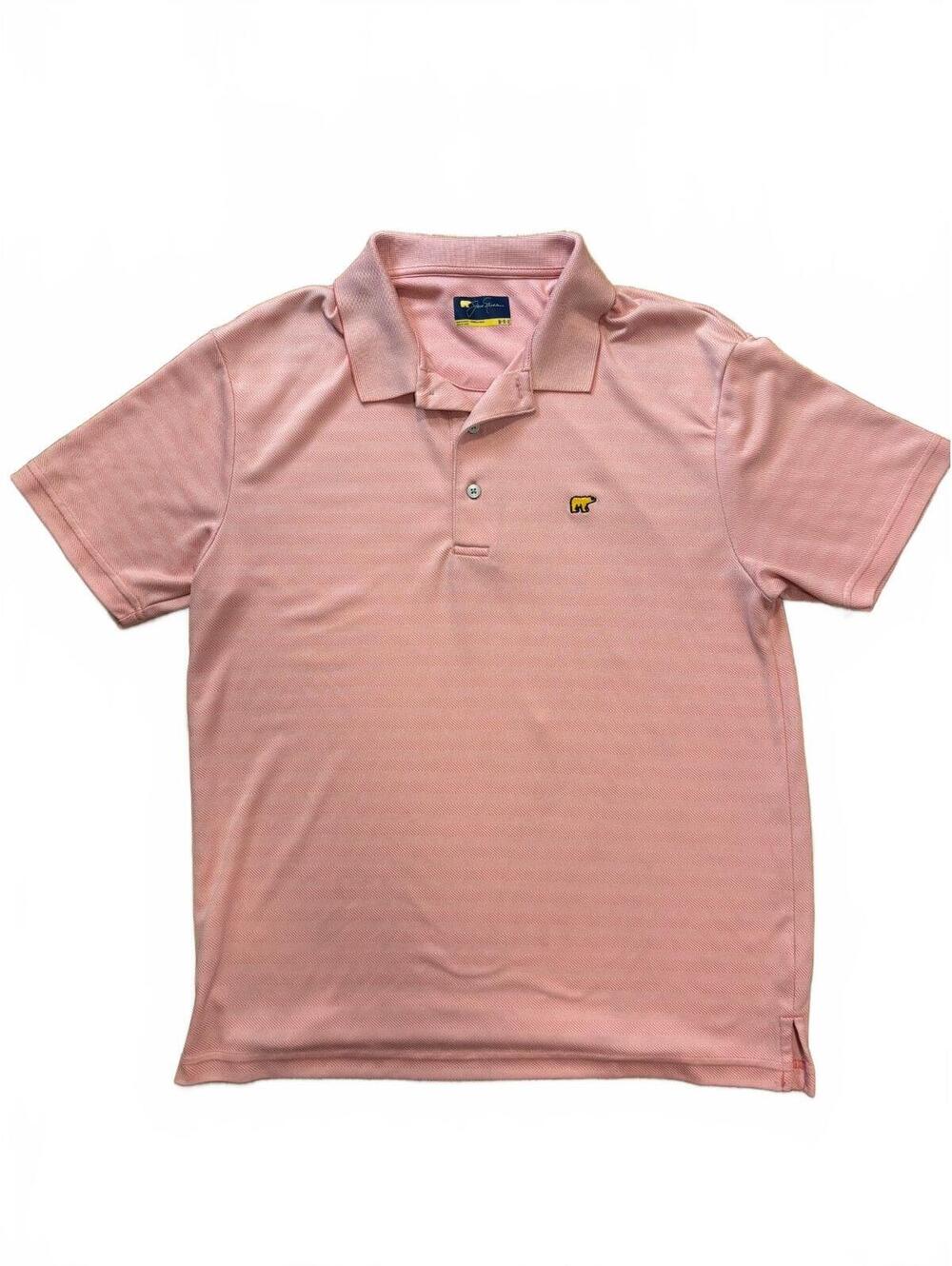Jack Nicklaus Men's Medium Pink Polo Shirt 100% Polyester